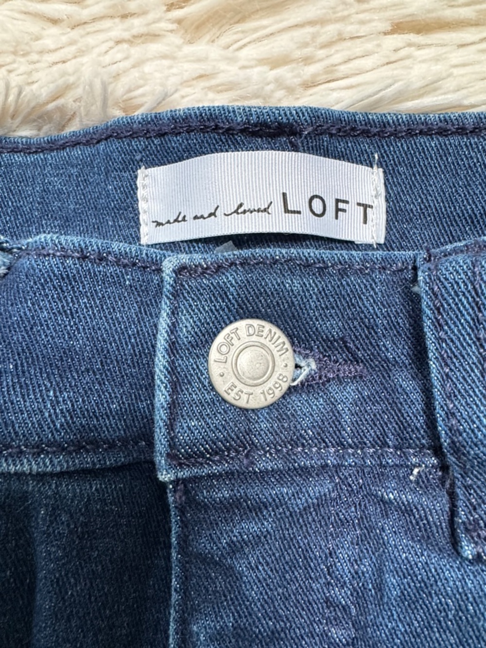 Loft Slim Flare High-Rise Jeans 💗 Indigo Blue - Picture 11 of 13